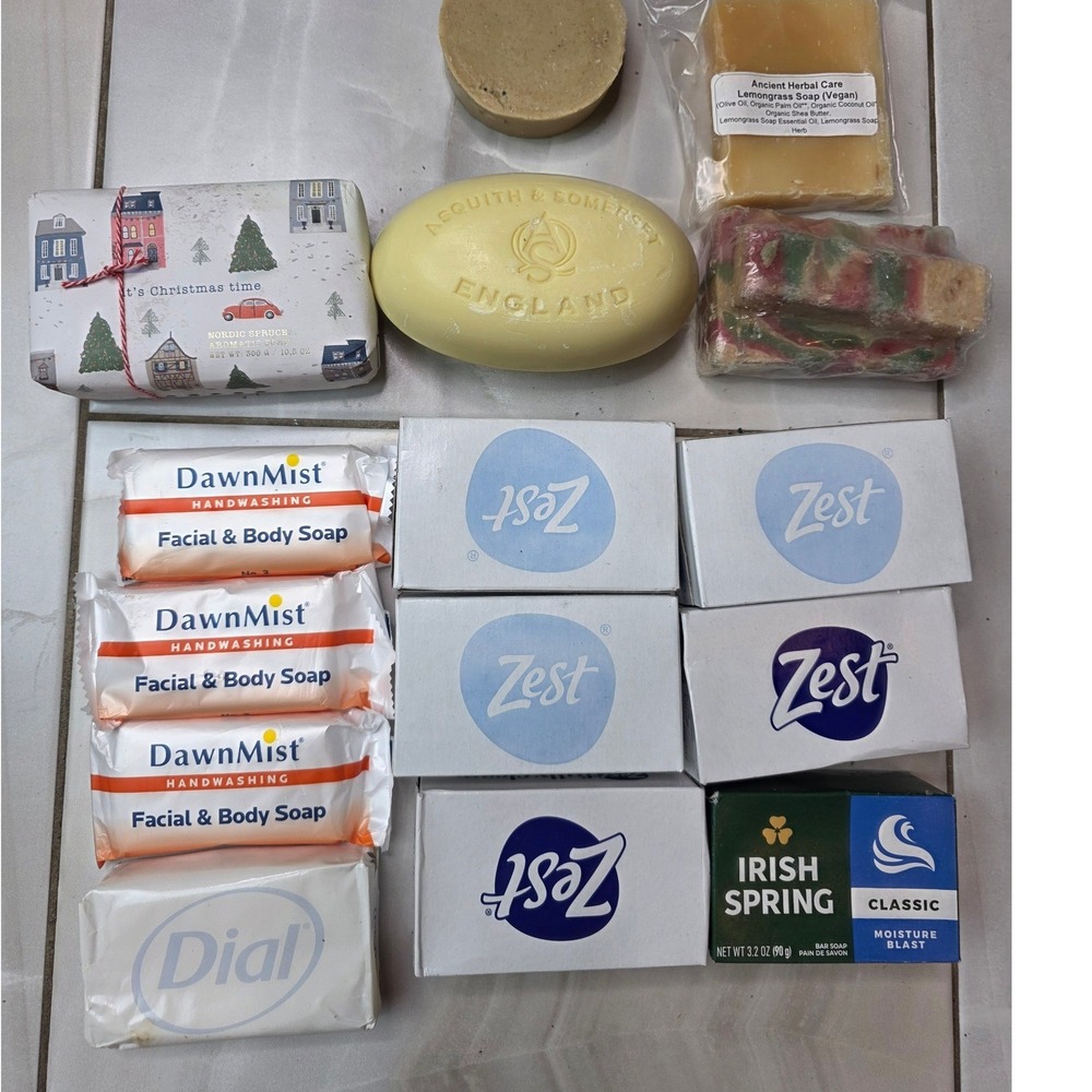 Assorted Bar Soap Lot 14pc Zest Irish Spring Dial Asquith Somerset Dawn Vegan E1 - Picture 6 of 10
